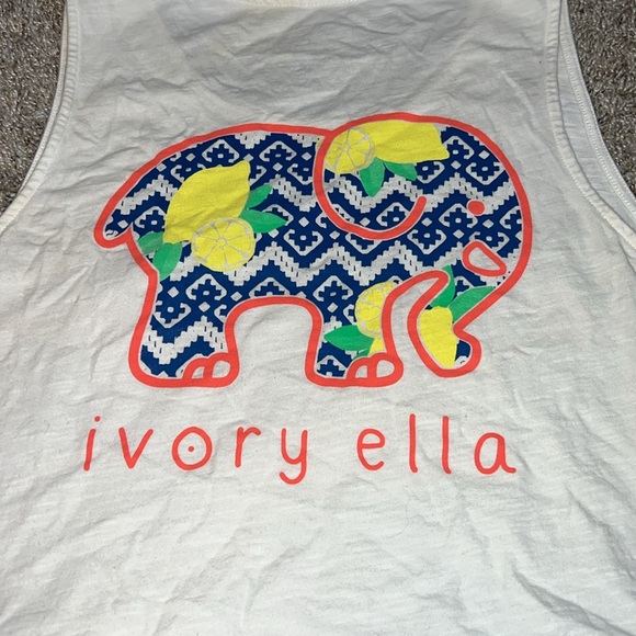 Ivory Ella Graphic Knoted Front Tank Size Large - Picture 3 of 5